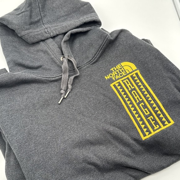 North Face Rage Hoodie Mens Medium‎ Pullover Gray Embroidered Long Sleeve - Picture 1 of 8